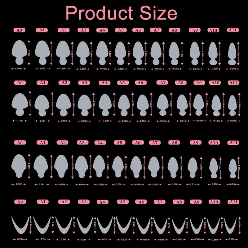 BOMOQING 288 Poly Nail Gel Forms Set - Full Cover Dual Forms With Slip Solution for Acrylic Nails, 8 Types 4 Styles 12 Sizes Sticker Silicone for Manicure Extension - Image 3